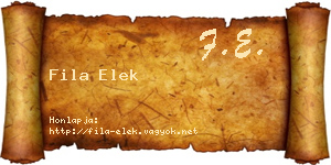 Fila Elek névjegykártya